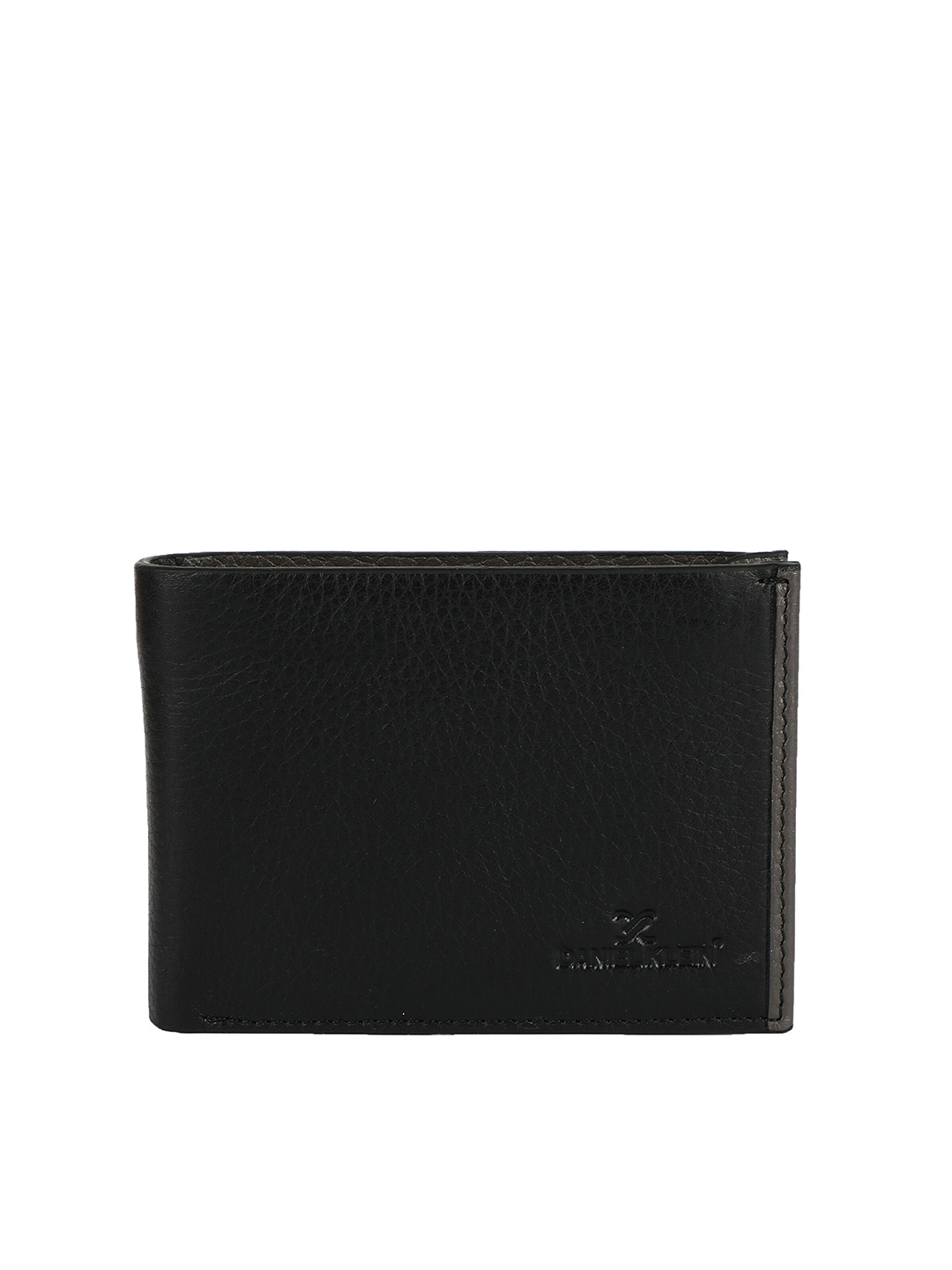 

Daniel Klein Men Black Textured Leather Two Fold Wallet