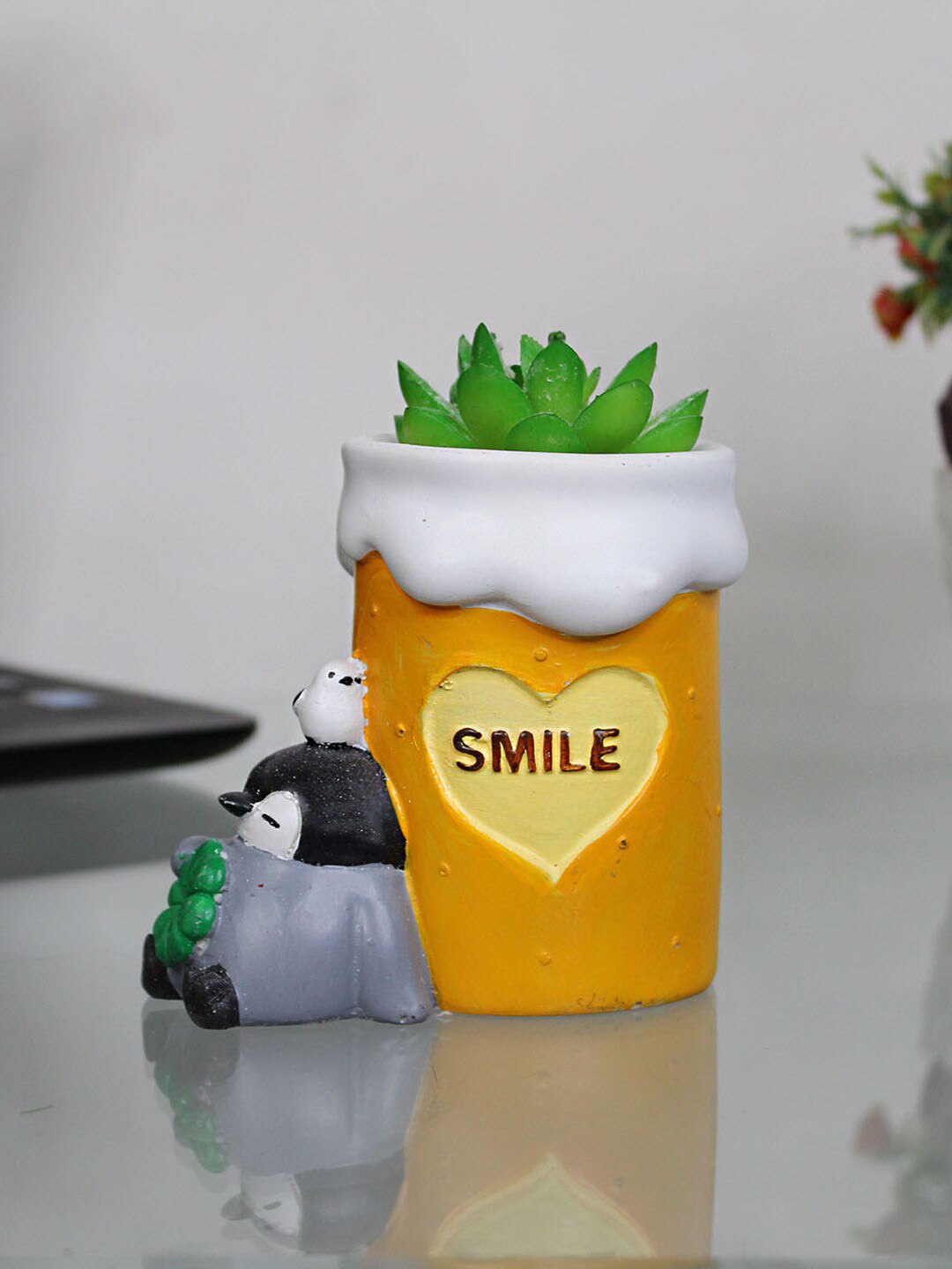 

Wonderland Yellow & White Sleepy Penguin Succulent Planter