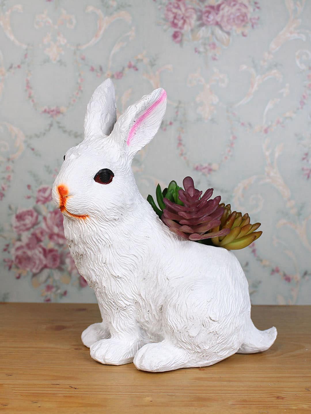 

Wonderland White & Orange Rabbit-Shaped Planter