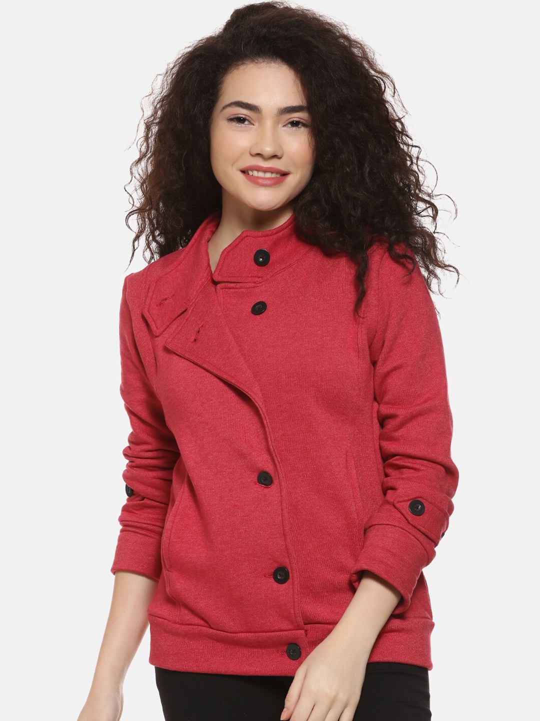 

Campus Sutra Women Maroon Tailored Jacket
