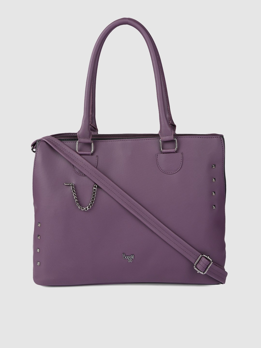 

Baggit Oversized & Embellished Structured Laptop Handheld Bag, Purple