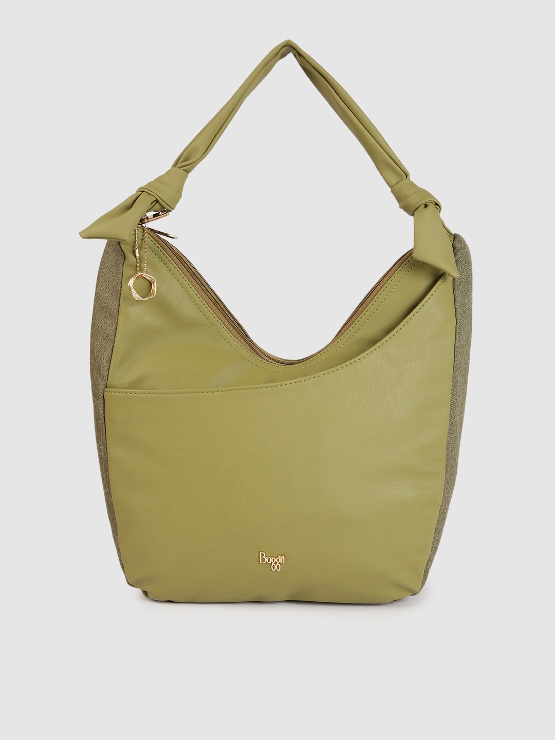 

Baggit Green Oversized Embellished Structured Hobo Bag