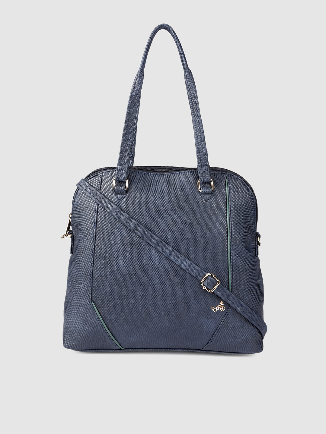 

Baggit Navy Blue Solid Oversized Structured Shoulder Bag