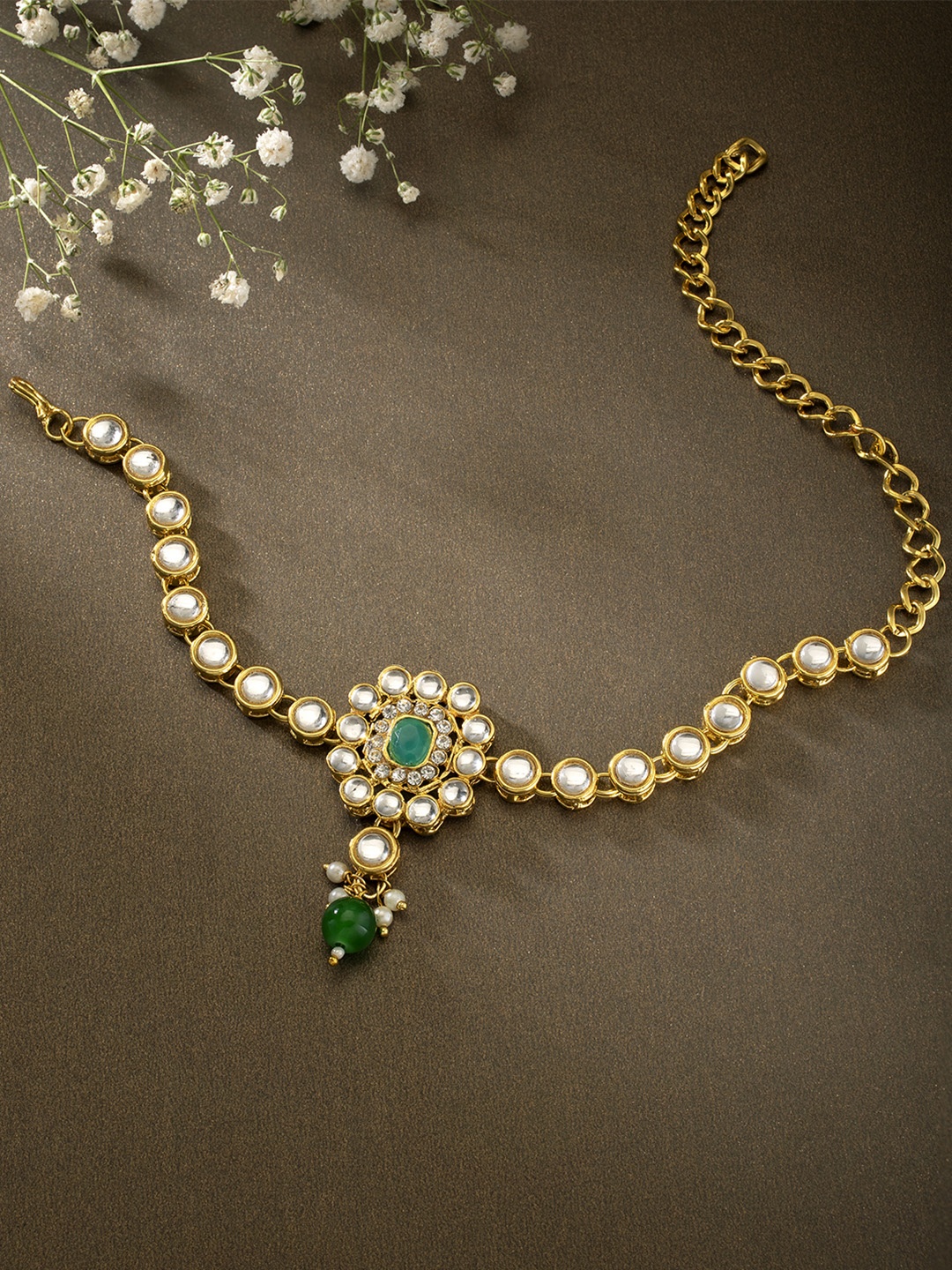 

Peora Women Gold-Plated & Green Kundan Armlet