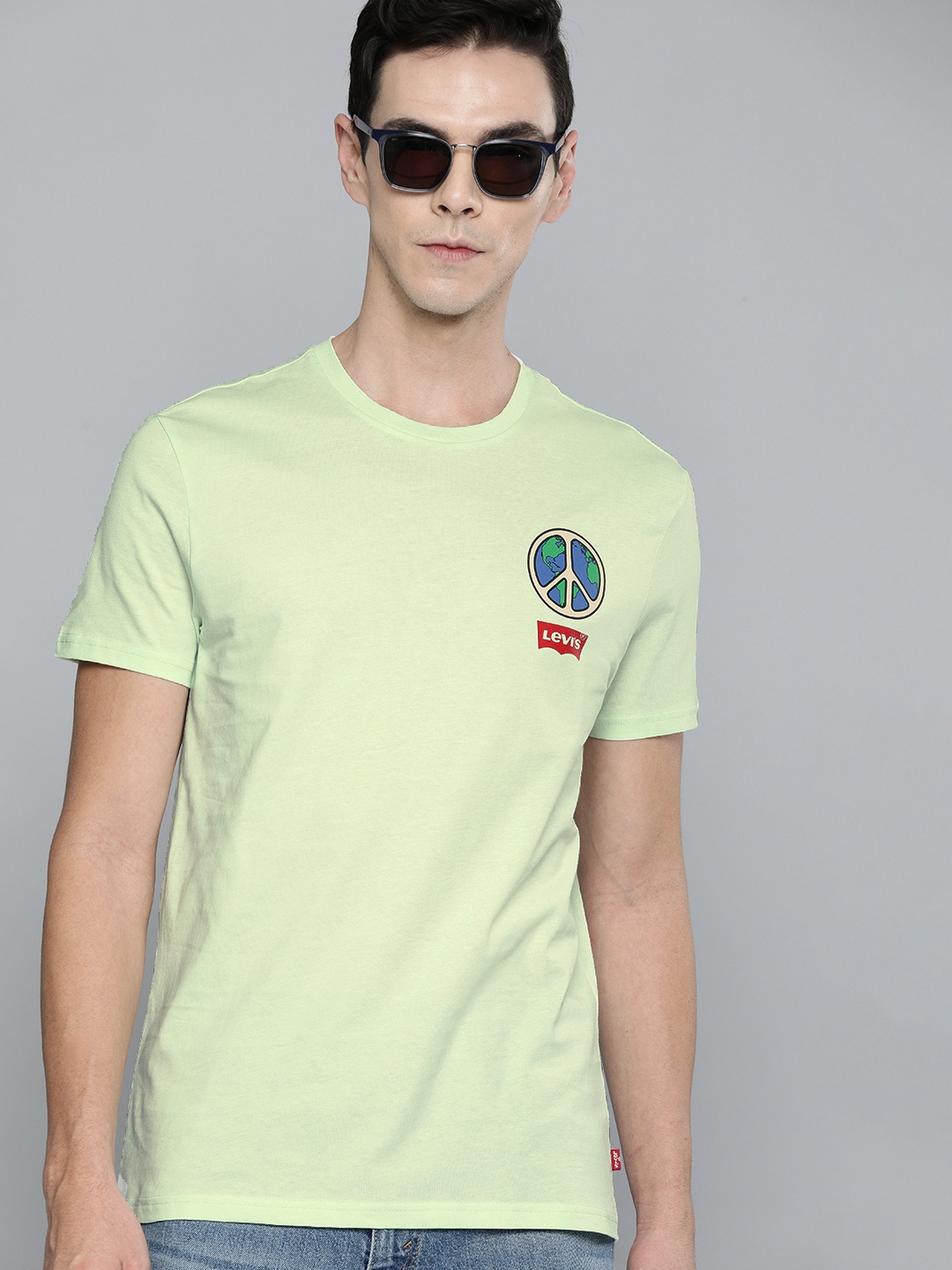 

Levis Men Green Pure Cotton Printed Pure Cotton T-shirt