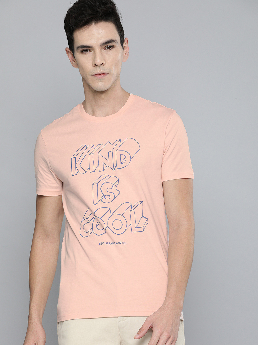 

Levis Men Beige Pure Cotton Printed Pure Cotton T-shirt