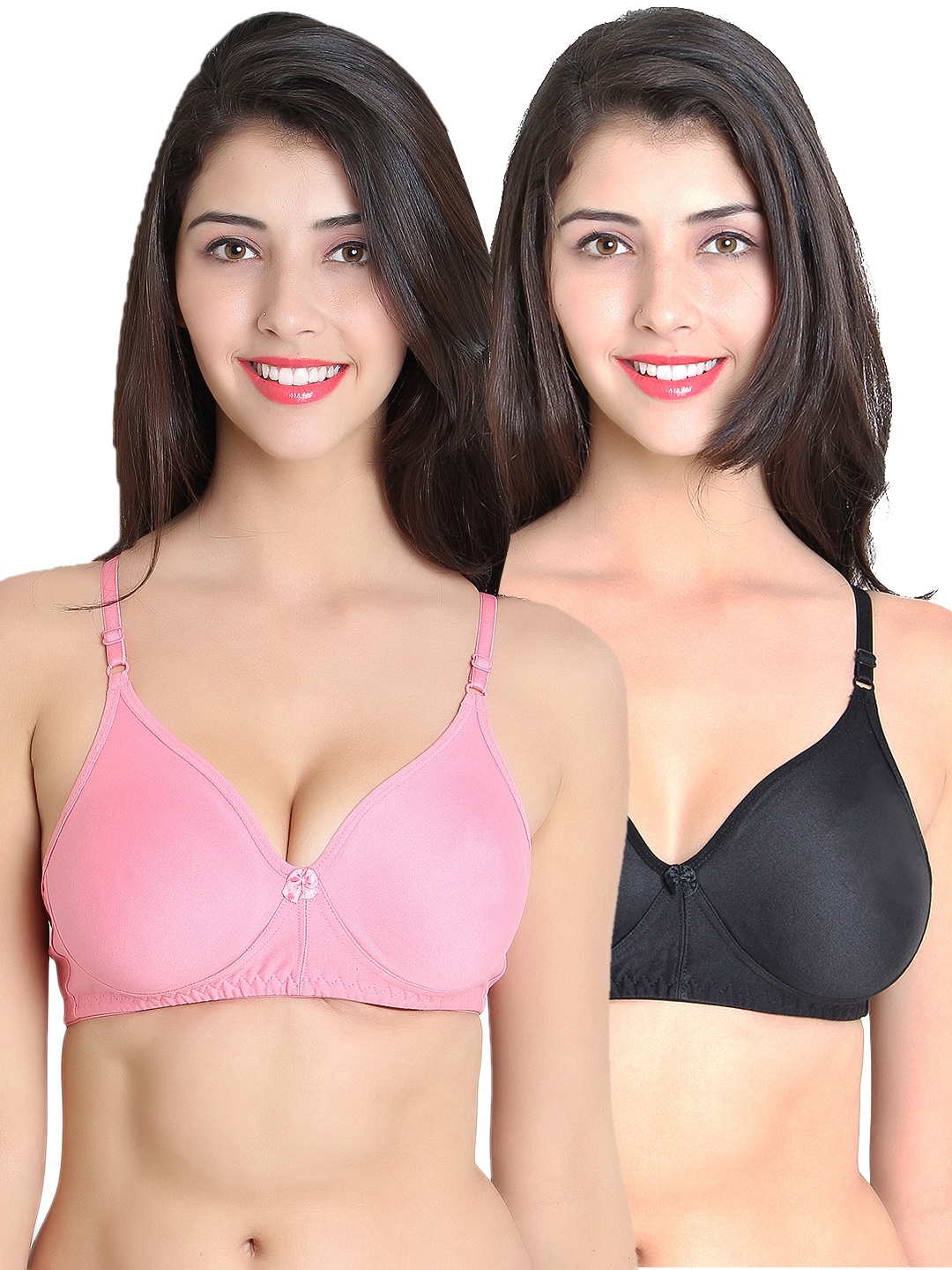 

Leading Lady Pack of 2 Full-Coverage Bras, Black