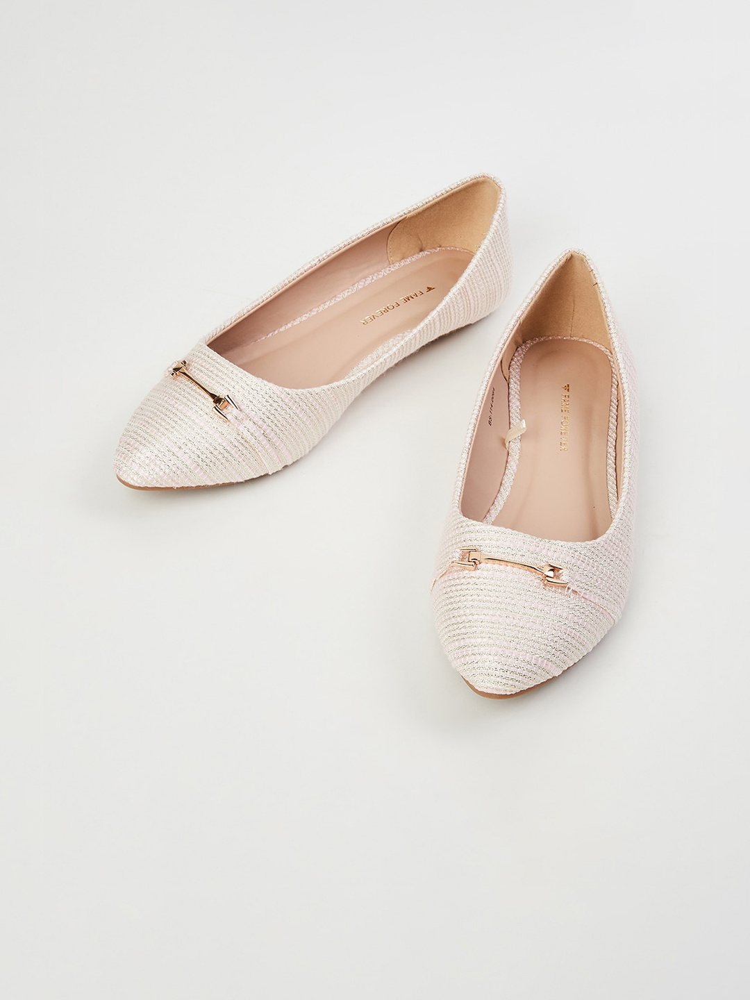 

Fame Forever by Lifestyle Girls Beige Textured Ballerinas Flats