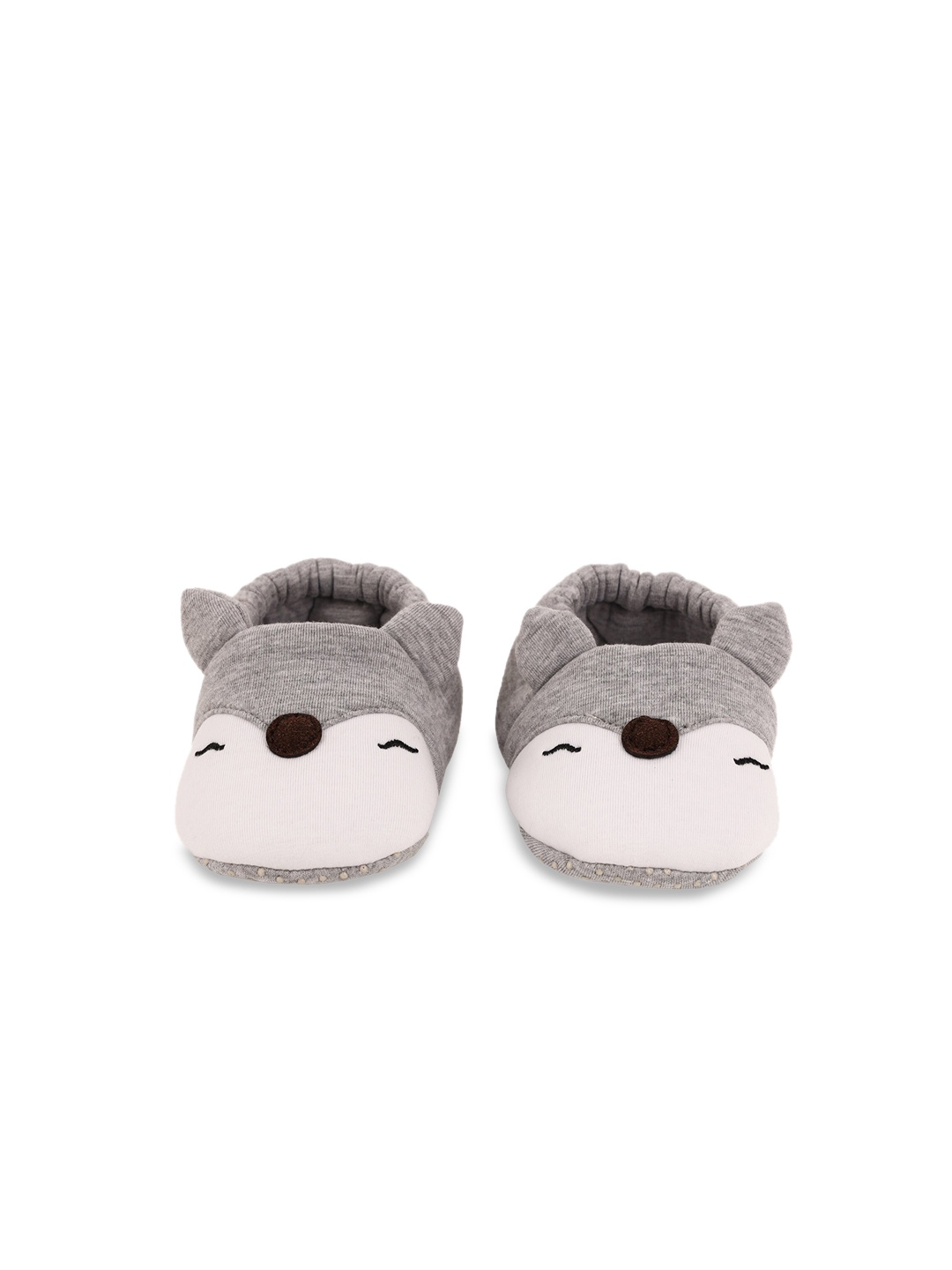 

KICKS & CRAWL Kids Grey & White Elastic Booties