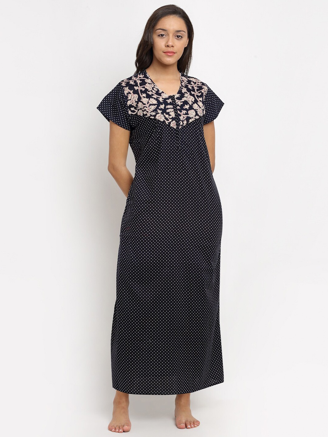 

Secret Wish Black Printed Maternity Nightdress NT-E283-1058