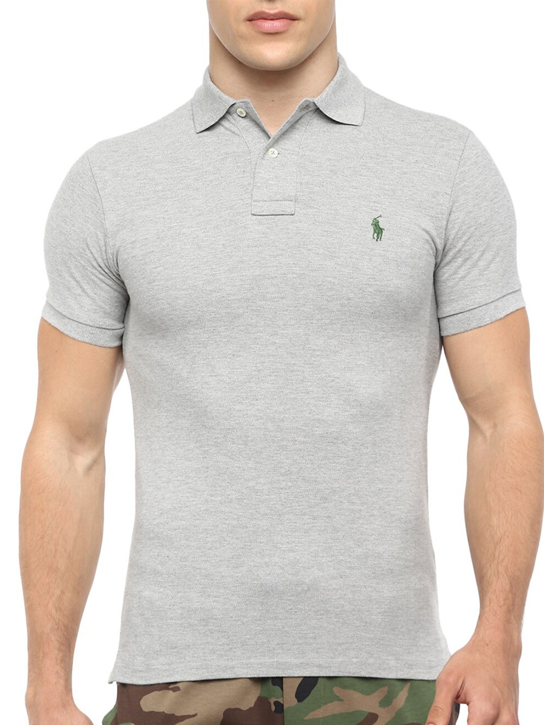 

Polo Ralph Lauren Men Grey Polo Collar T-shirt