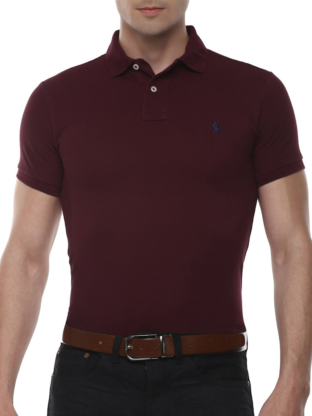 

Polo Ralph Lauren Men Burgundy Polo Collar T-shirt
