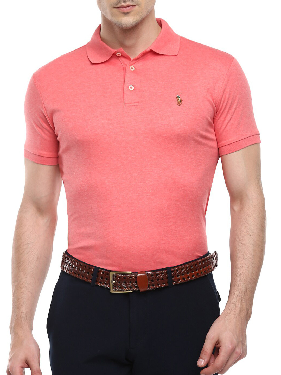 

Polo Ralph Lauren Men Cotton Polo Collar Slim Fit T-shirt, Pink