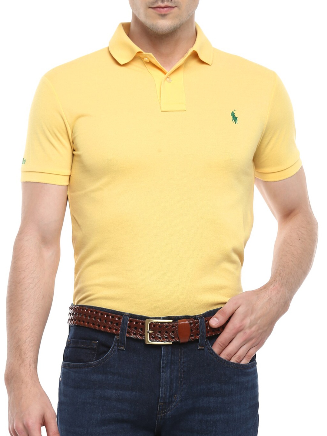 

Polo Ralph Lauren Men Yellow Polo Collar T-shirt