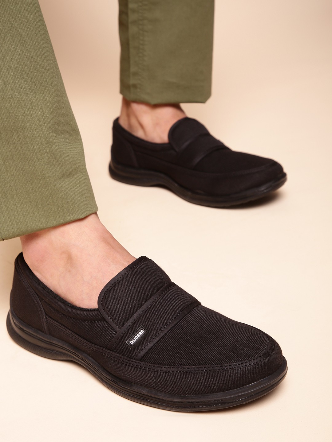 

Liberty Men Black Woven Design Slip-On Sneakers