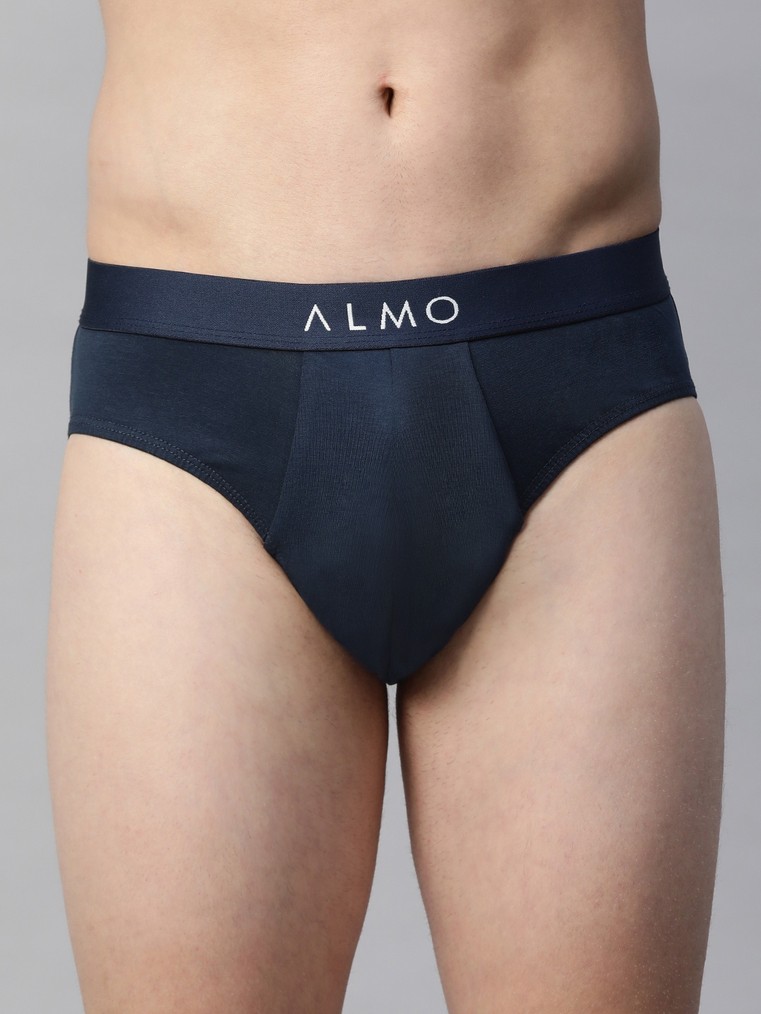 

Almo Wear Men Navy Blue Solid Anti-microbial Organic Cotton Basic Briefs Rico-B-104