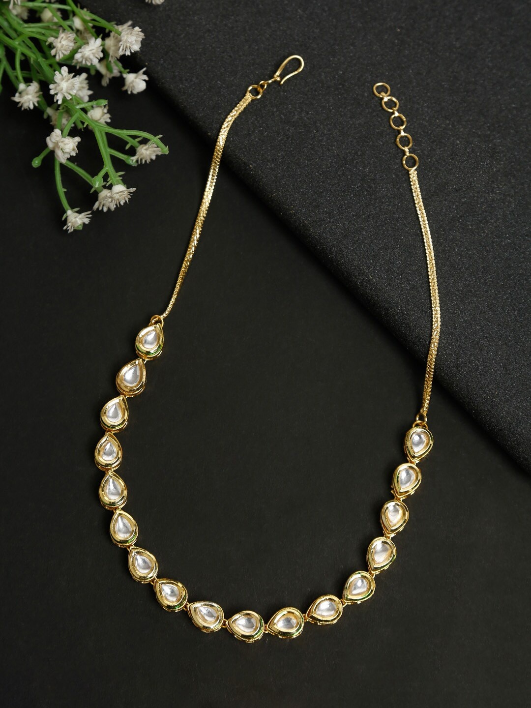 

Ruby Raang Gold-Toned Gold-Plated Kundan Choker Necklace