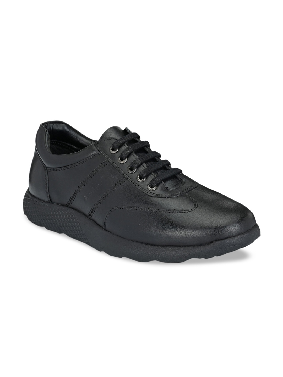 

Alleviater Men Black Solid Leather Formal Derbys
