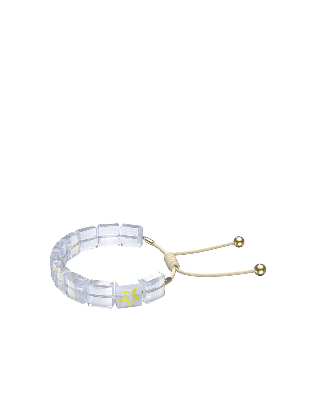 

SWAROVSKI Women Yellow & Transparent Crystals Gold-Plated Wraparound Bracelet