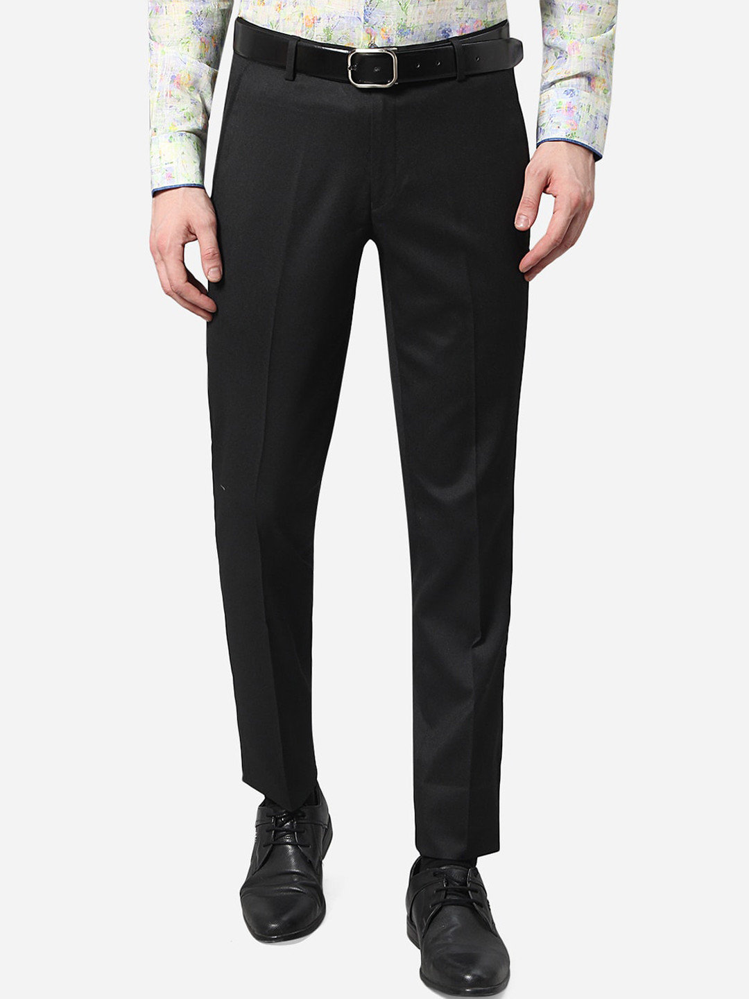 

Greenfibre Men Black Slim Fit Formal Trousers