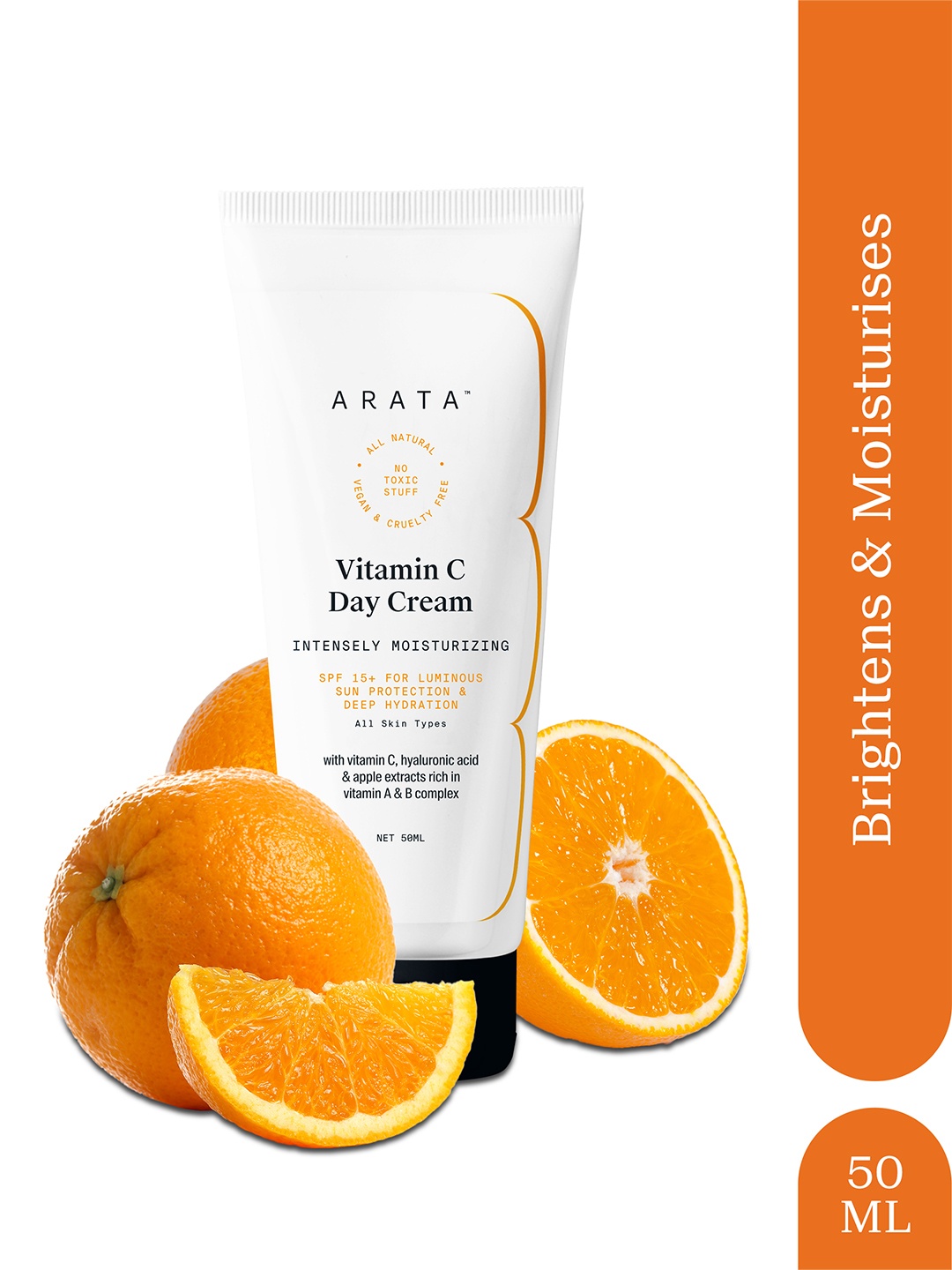 

ARATA Vitamin C Day Cream with SPF 15 & Hyaluronic Acid - 50ml, Transparent