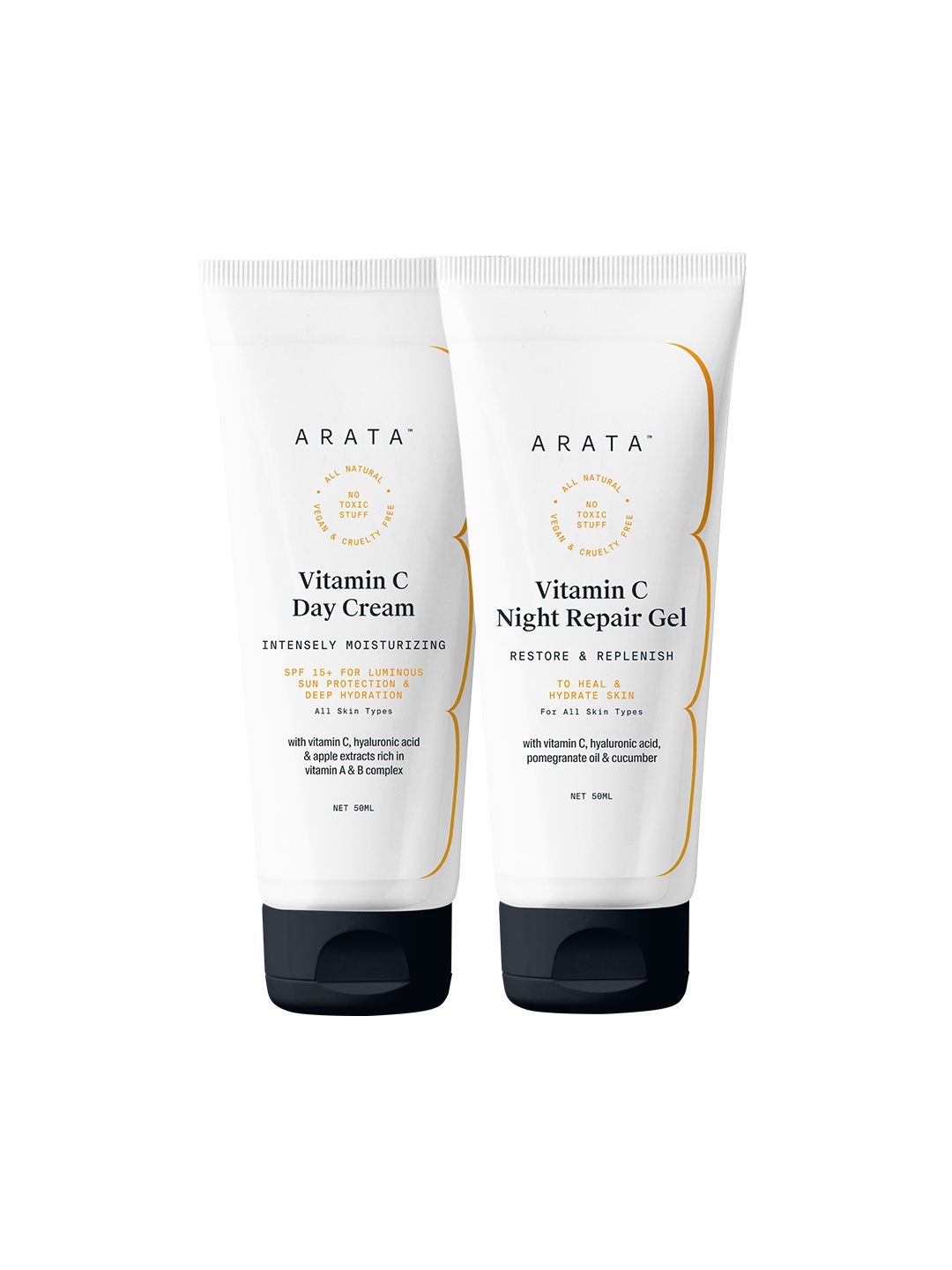 

ARATA Transparent Vitamin C Day Cream & Vitamin C Night Repair Gel Combo