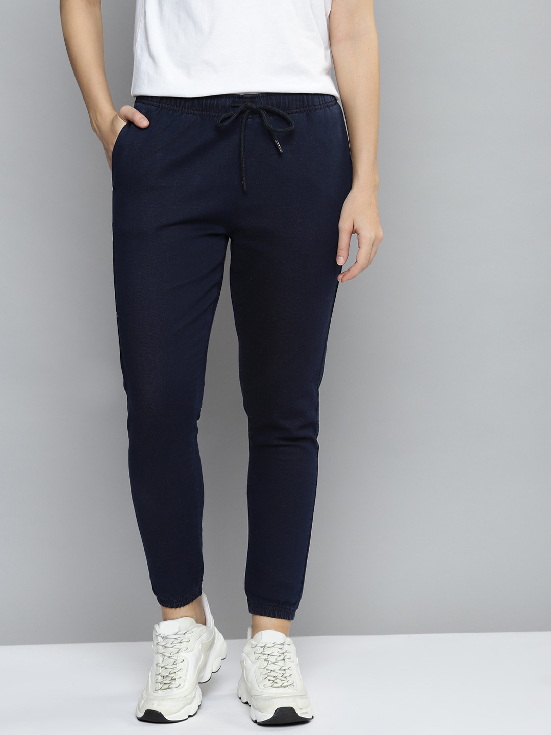 

Levis Women Navy Blue Solid Joggers