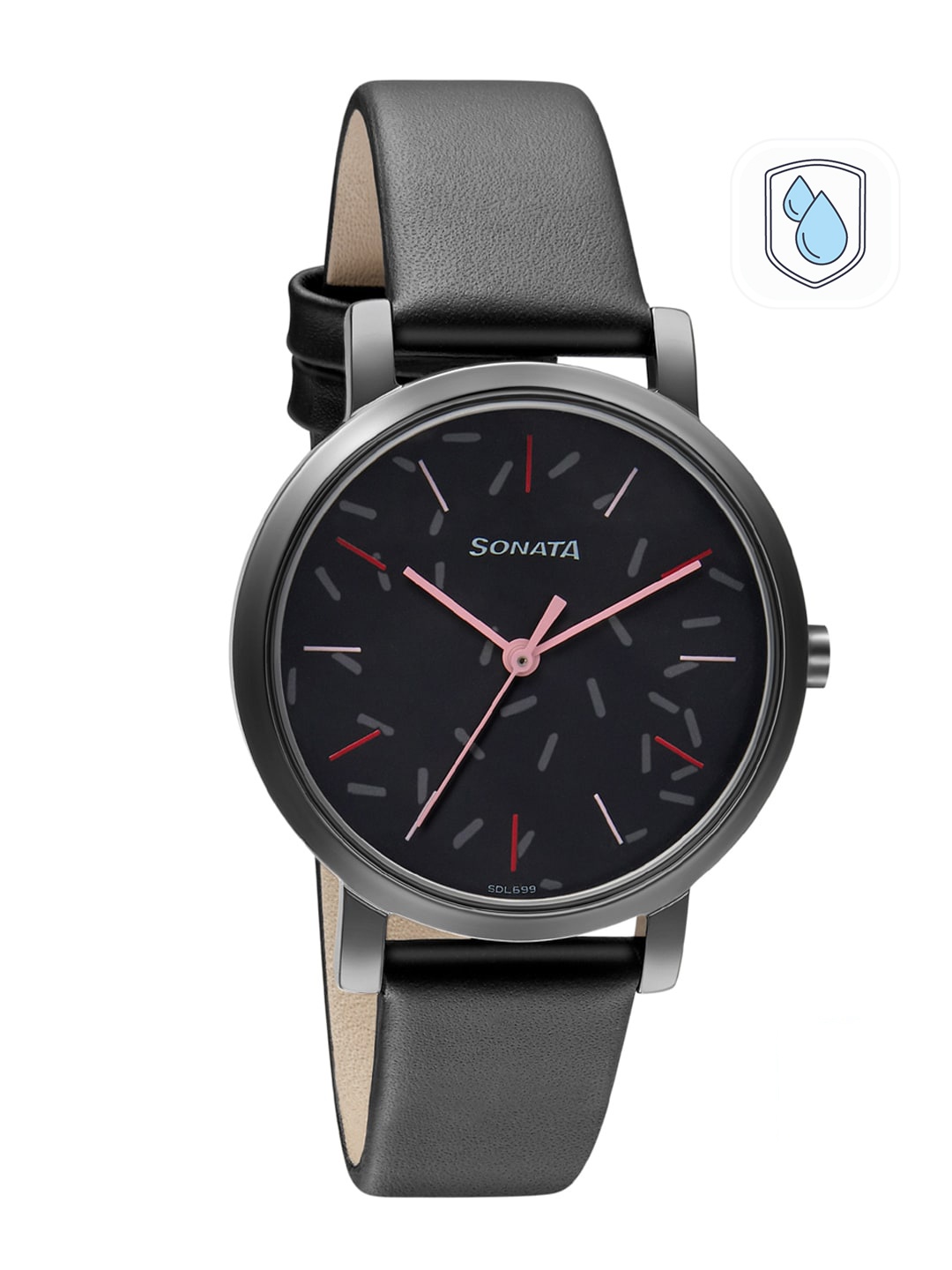 

Sonata Women Black Brass Dial Analogue Watch 8164NL05