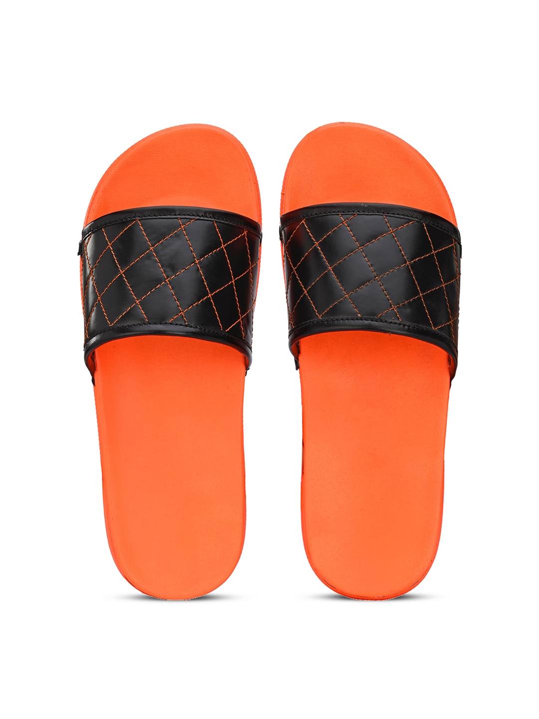 

KLEAT Men Orange & Black Sliders