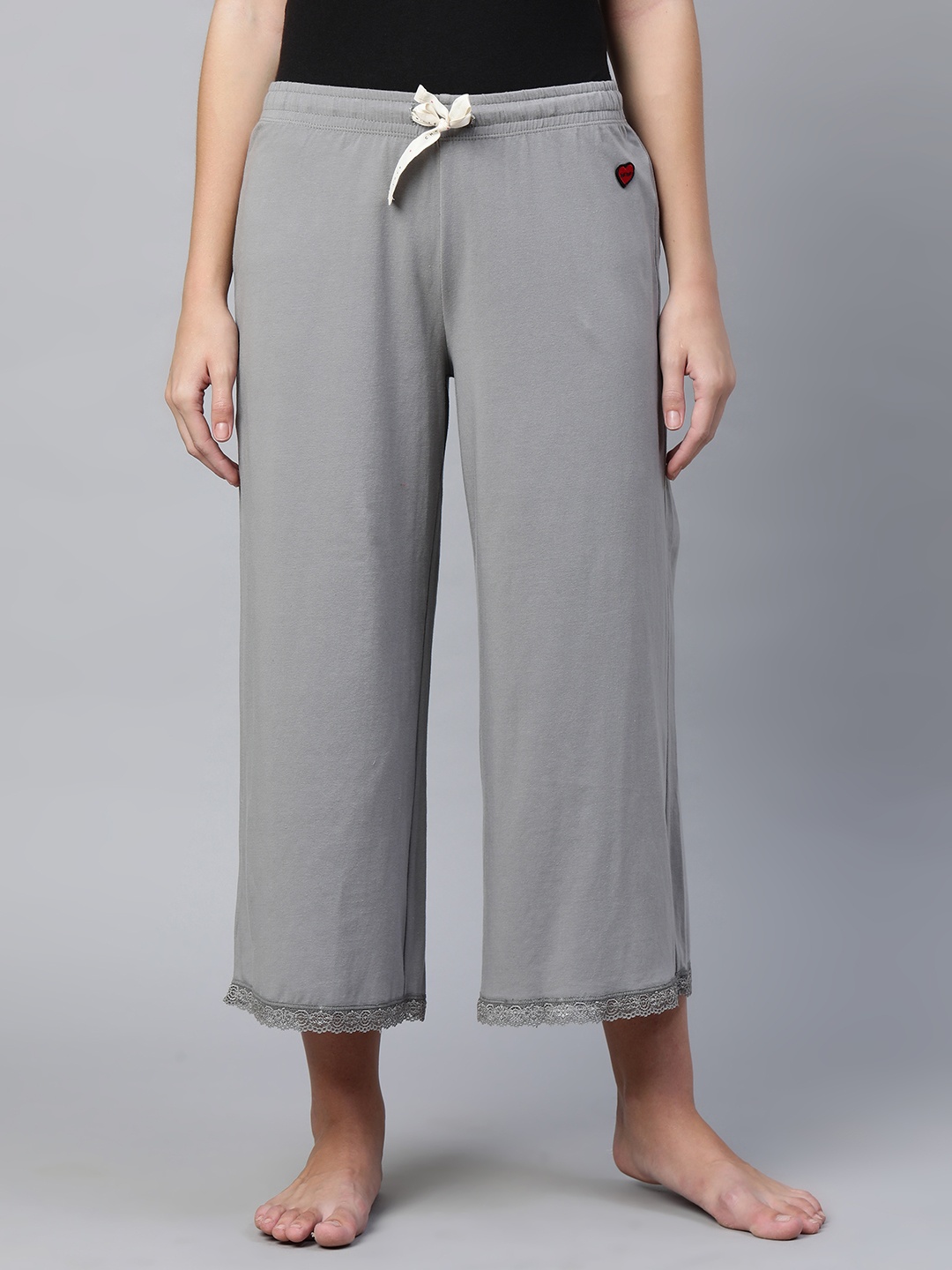 

Chemistry Womens Grey Cotton Cropped Lounge Pants