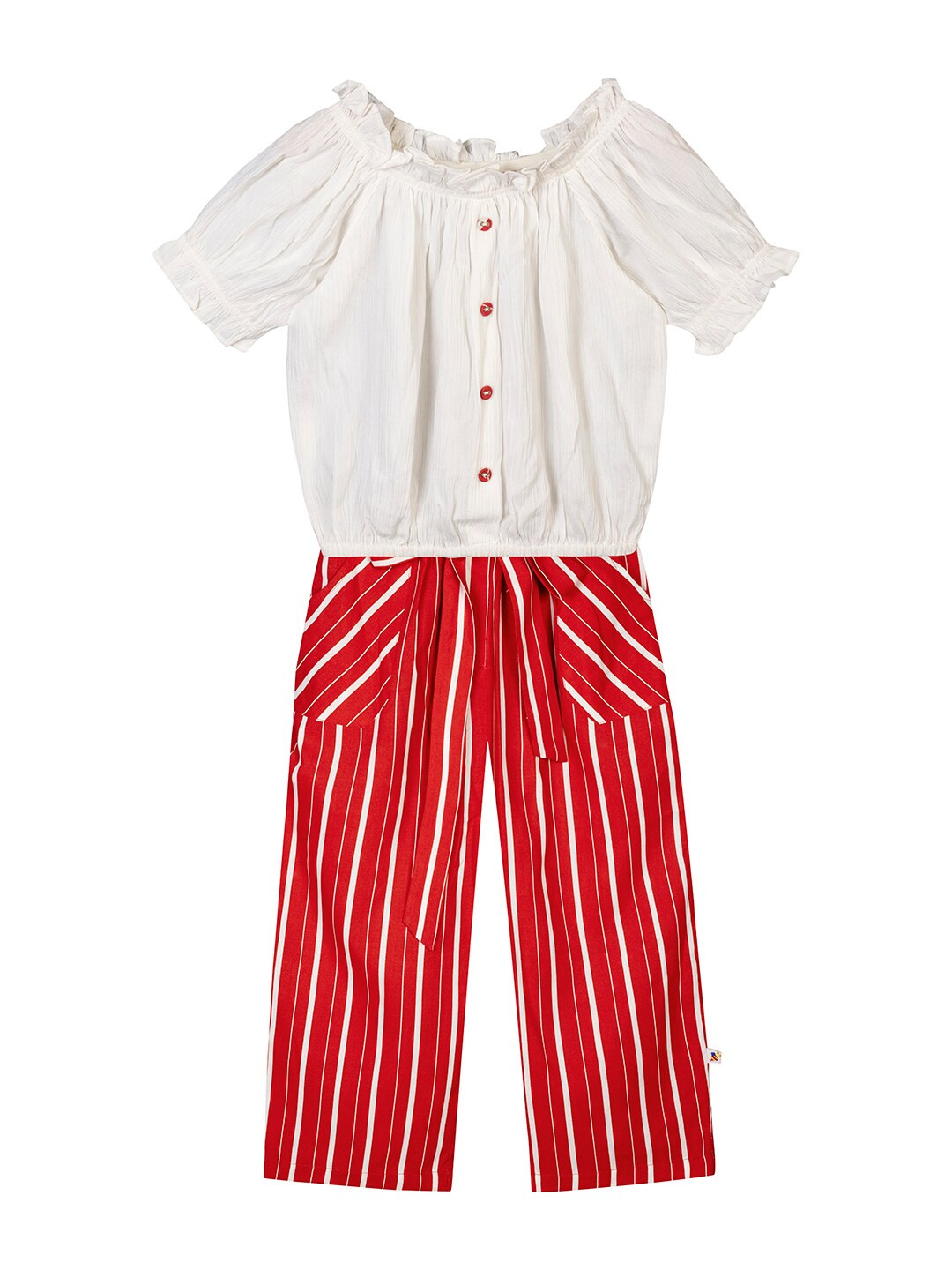 

Budding Bees Girls Red & White Top with Pyjamas