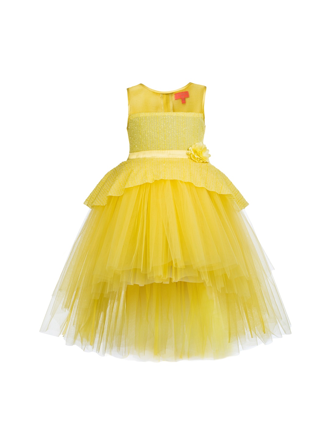 

Toy Balloon kids Girls Yellow Net High-Low Maxi Dress