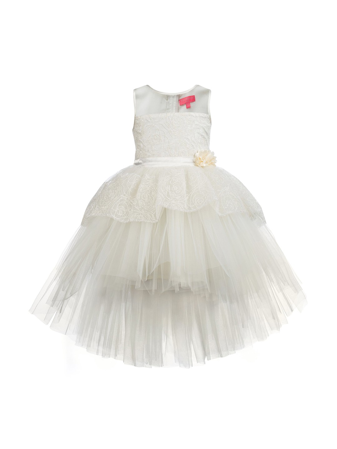 

Toy Balloon kids Off White Net Dress