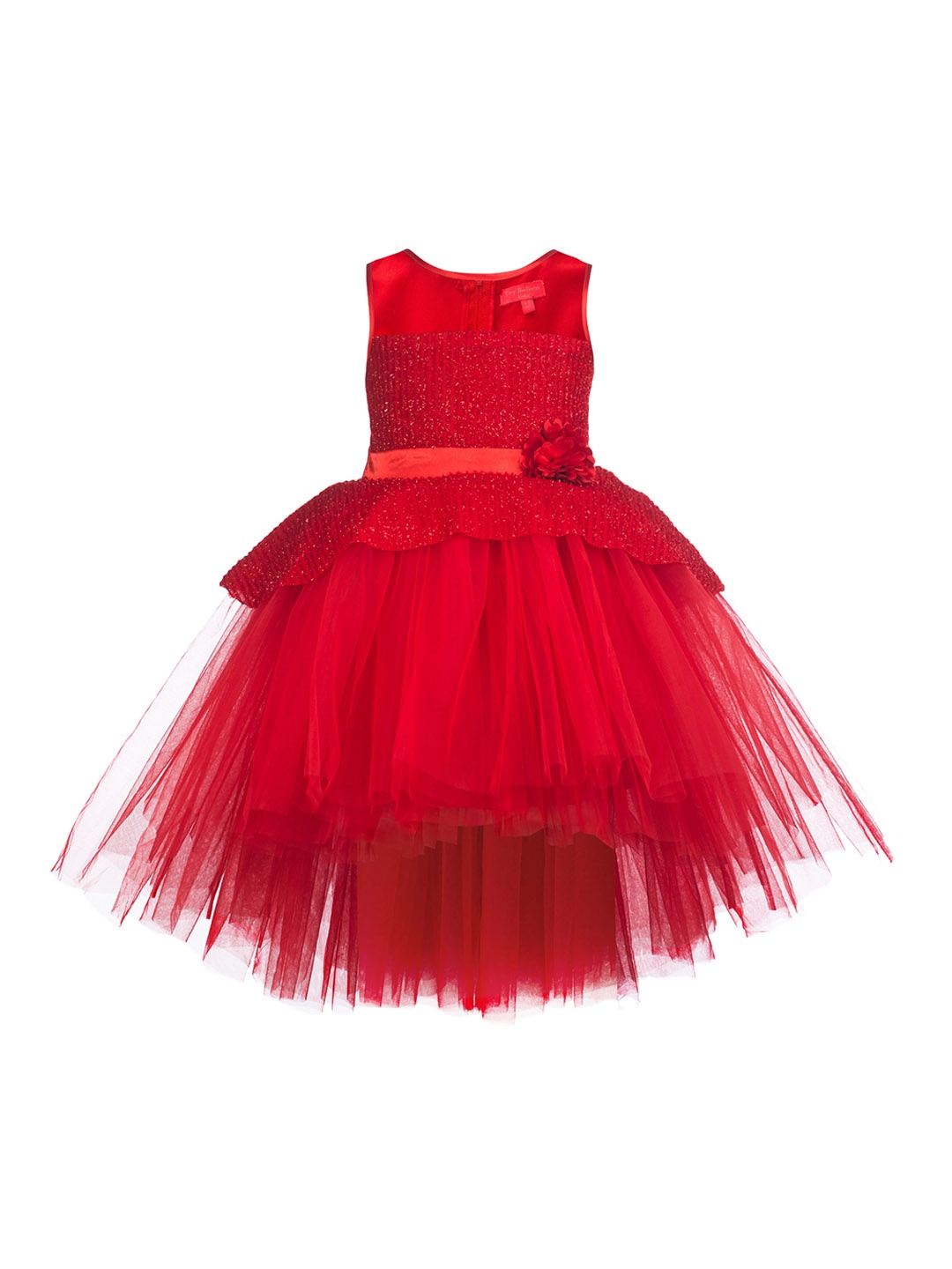 

Toy Balloon kids Red Embellished Net Party Dress