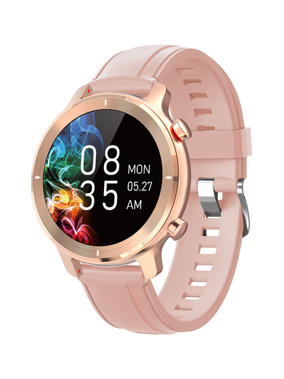 

French Connection Unisex Black & Pink Solid Touch Screen Smartwatch R4-A