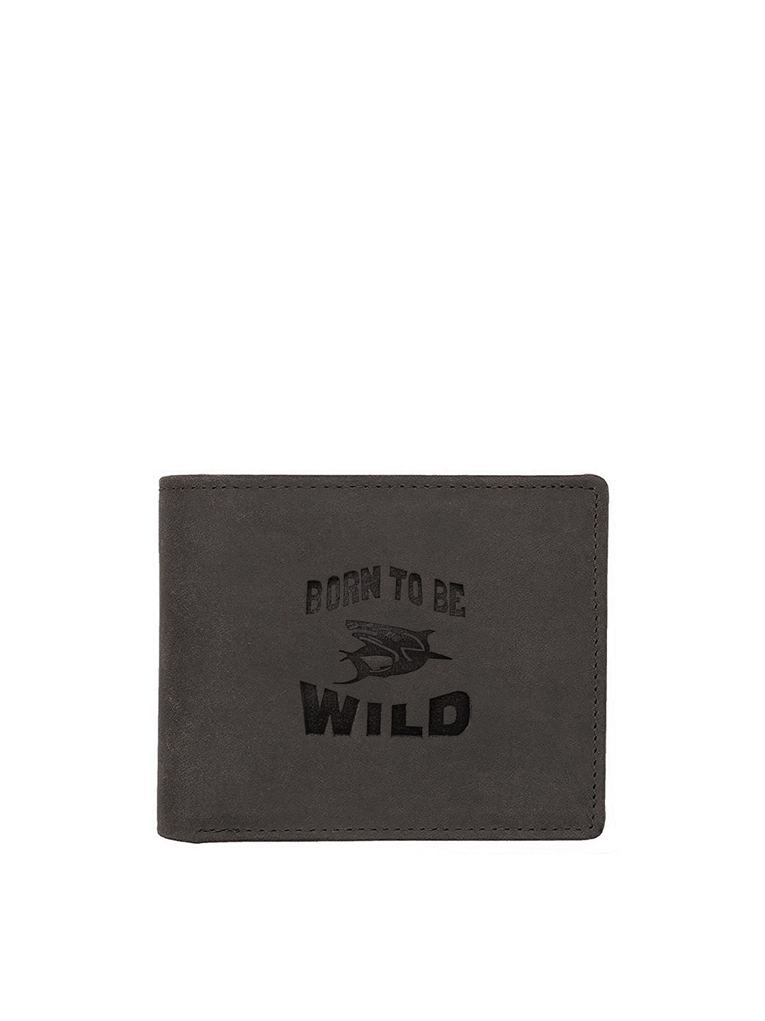 

WildHorn Men Brand Logo Printed RFID Leather Wallet, Grey