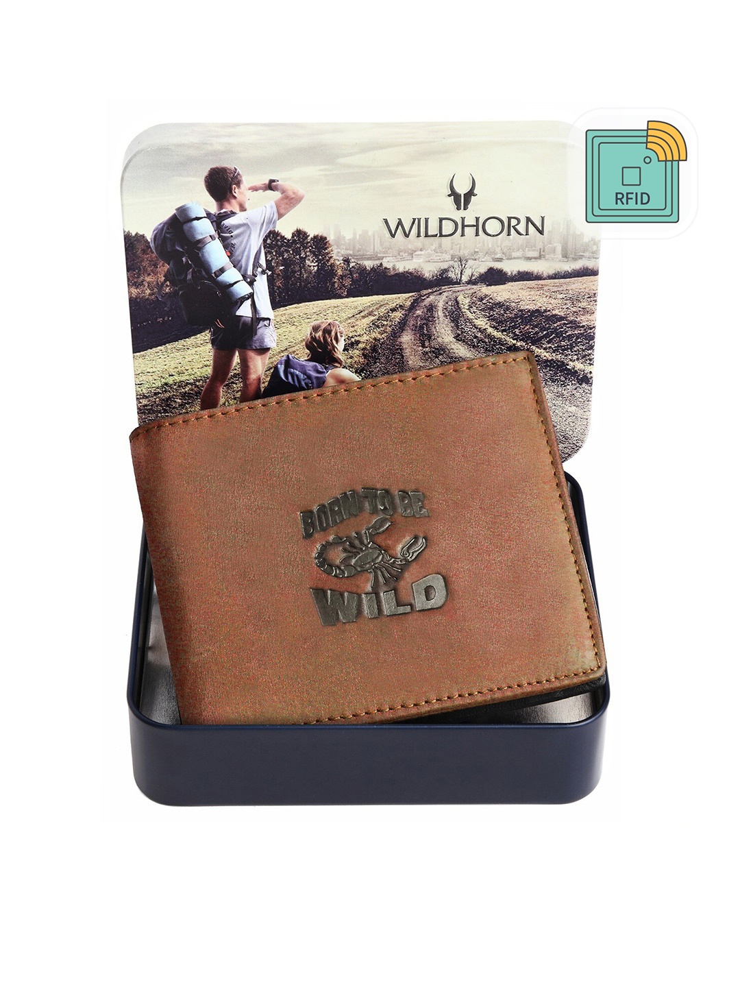 

WILDHORN Men RFID Protected Genuine High Quality Leather Wallet, Tan