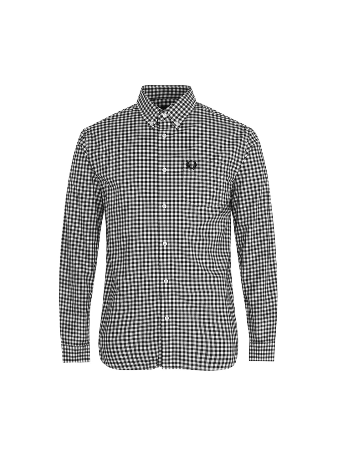 

Fred Perry Men Black Slim Fit Gingham Checks Checked Casual Shirt