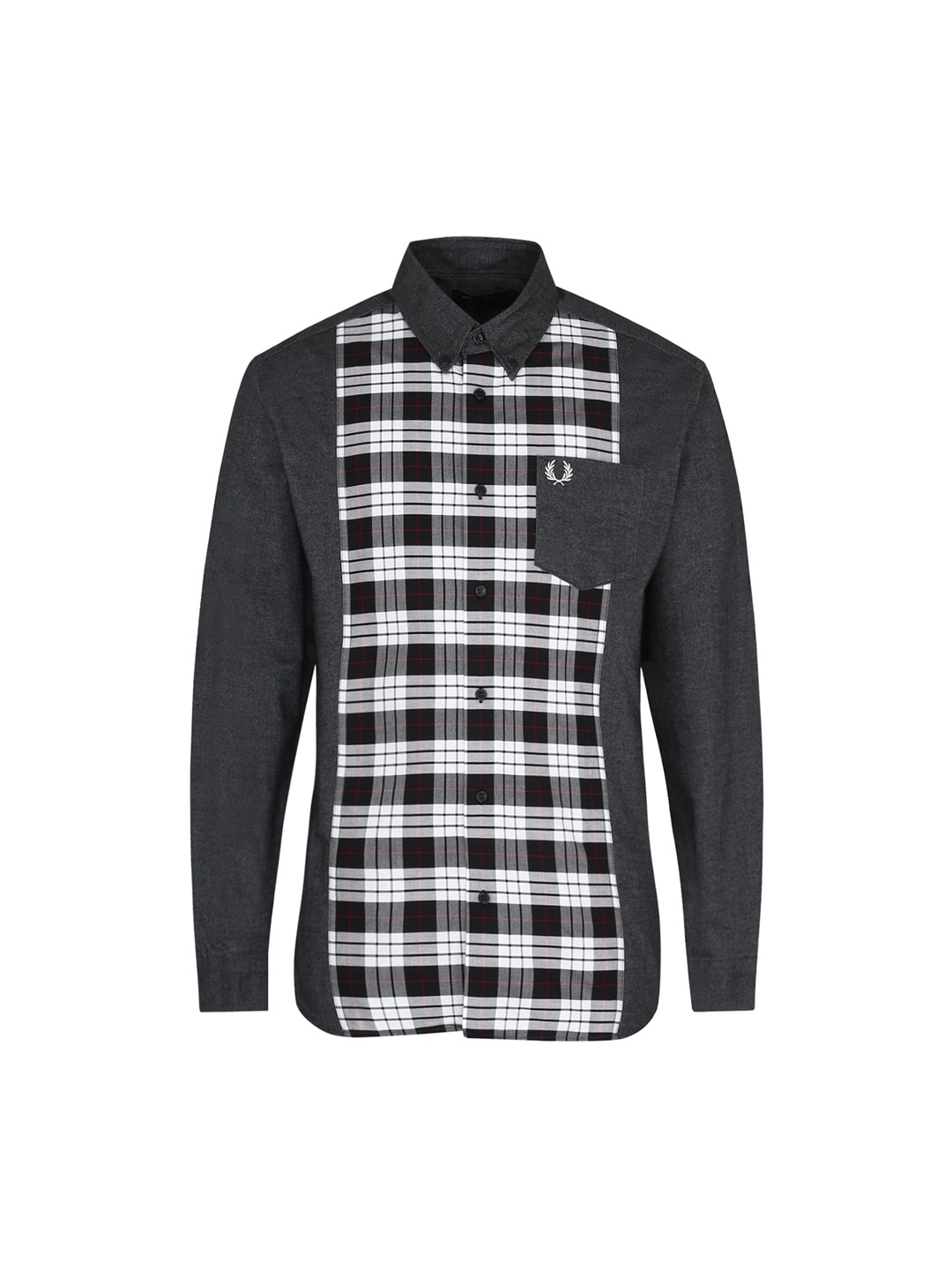 

Fred Perry Men Black Slim Fit Tartan Checks Casual Shirt