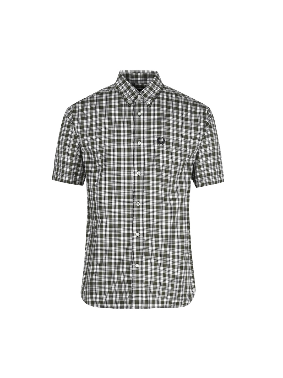 

Fred Perry Men Olive Green & Black Checked Casual Shirt