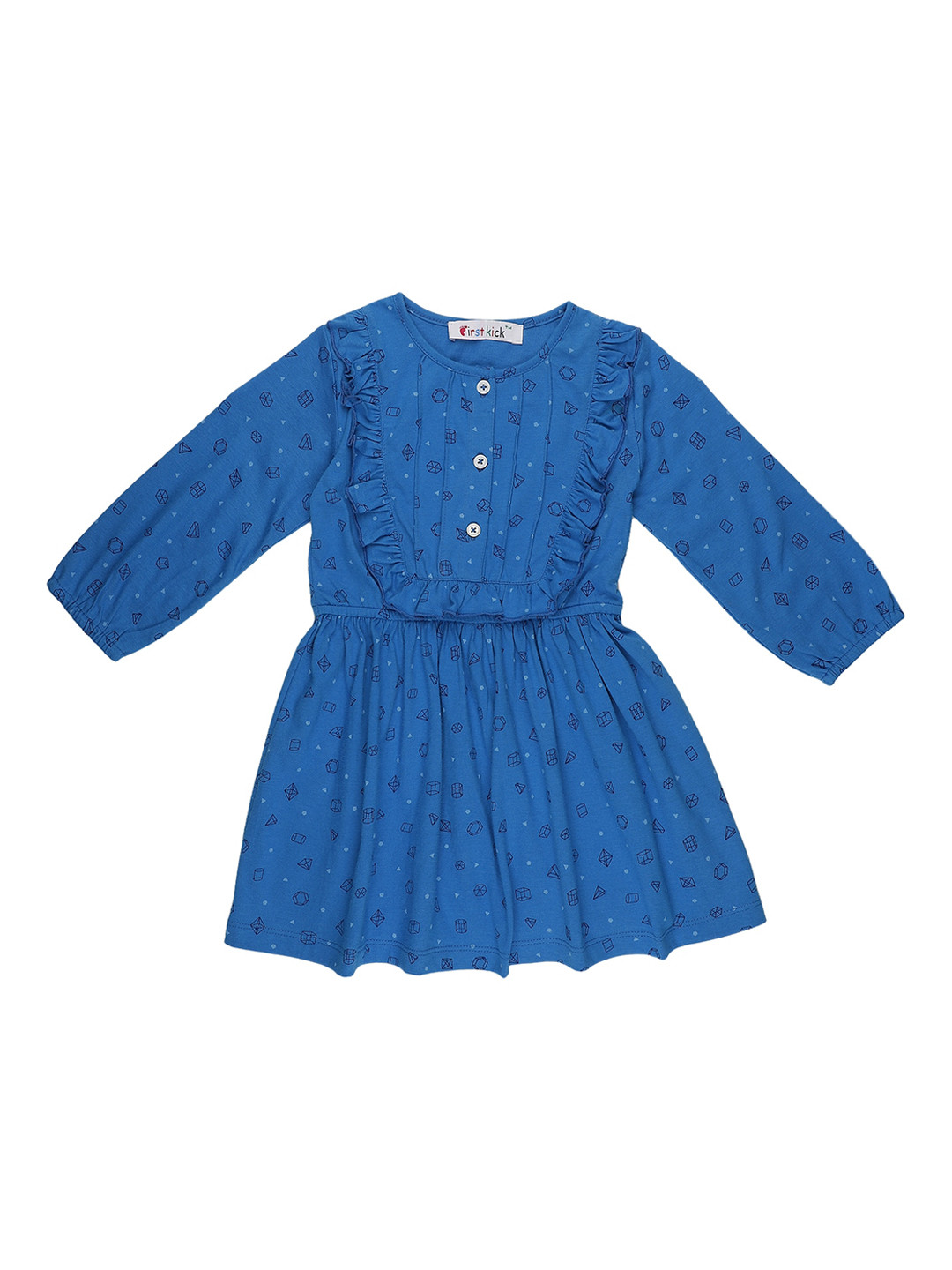 

First Kick Men Blue Printed Dress