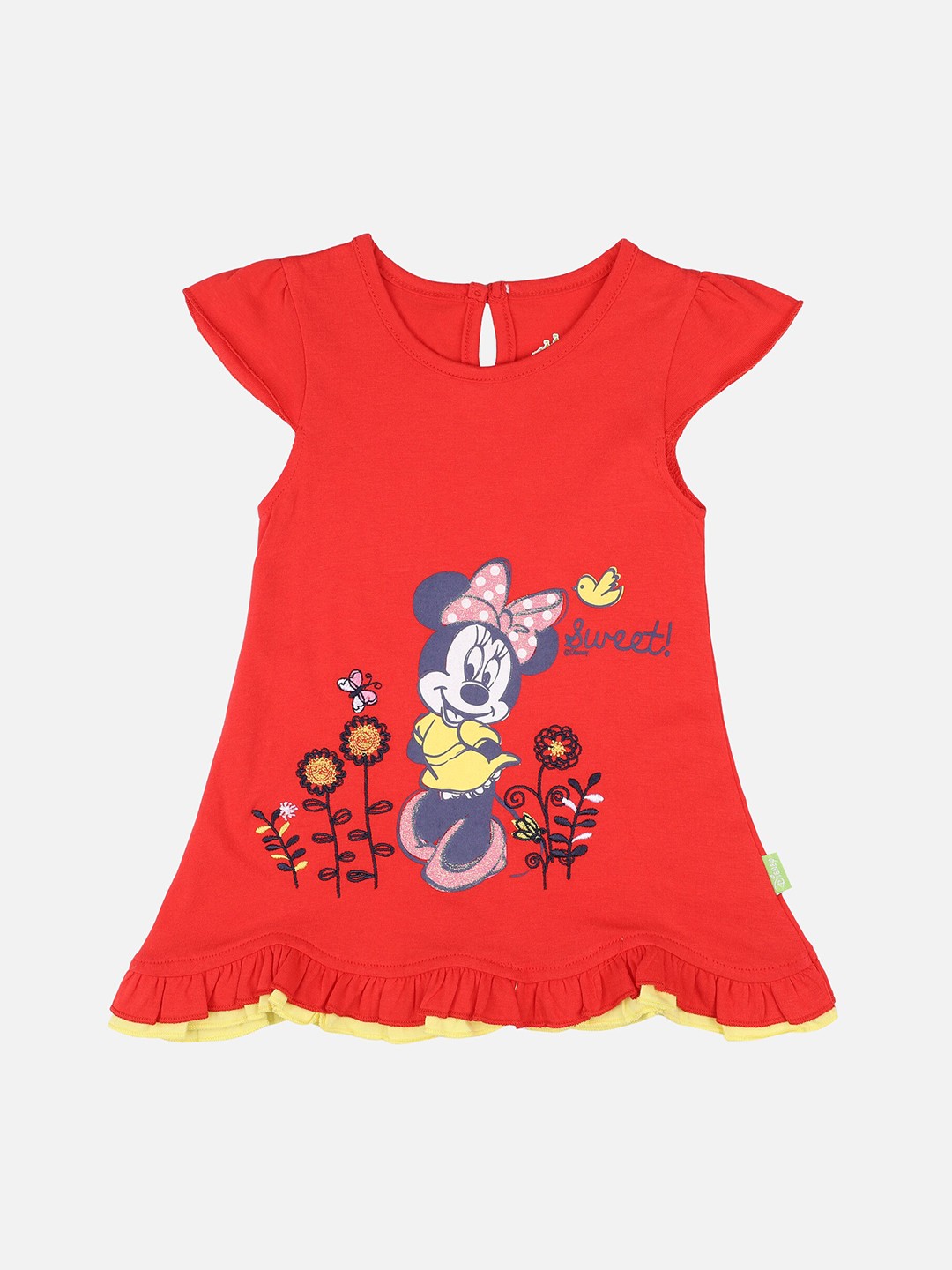 

Bodycare First Girls MINNIE & FRIENDS Character Printed A-Line Dress, Red