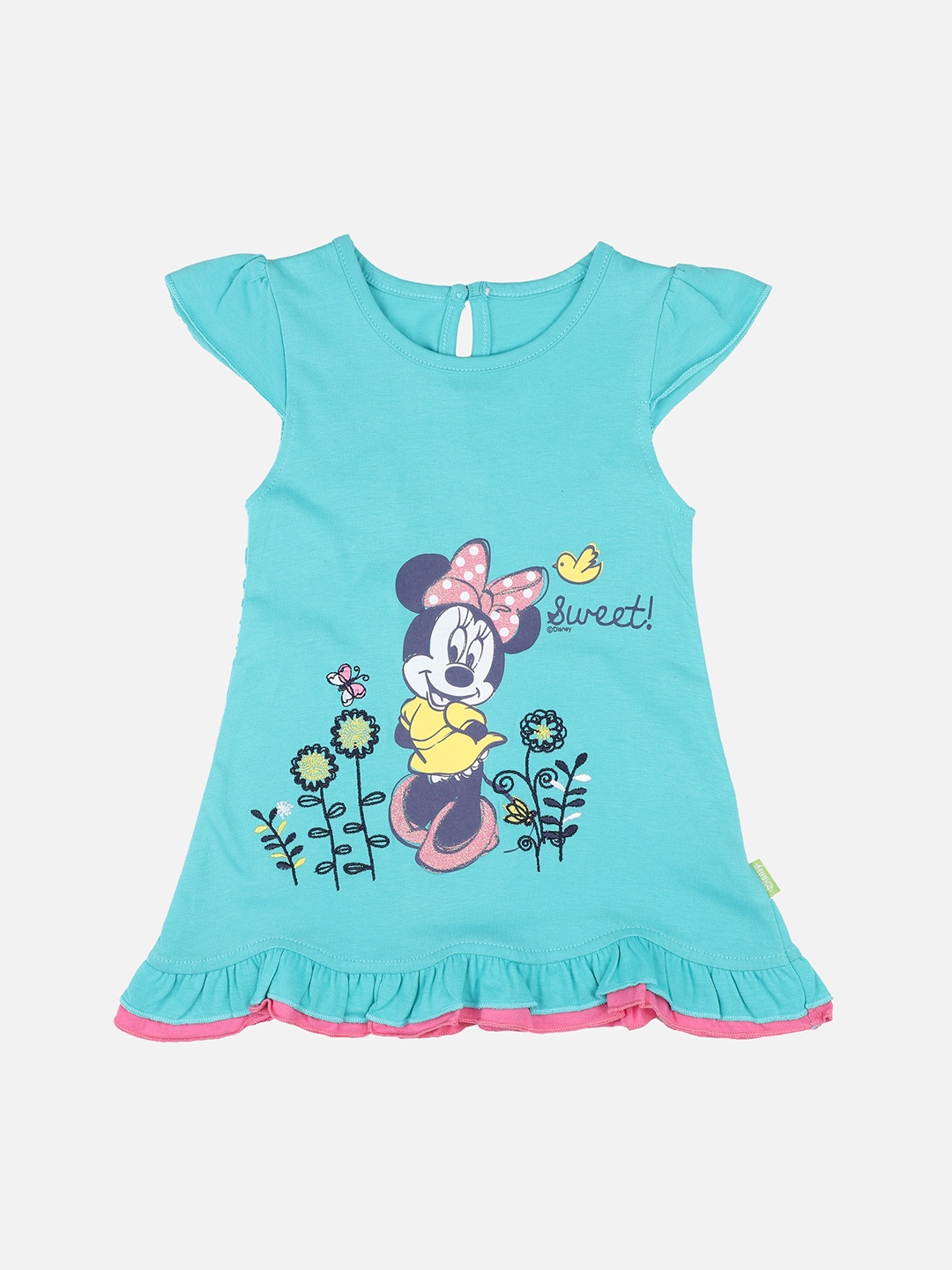 

Bodycare First Sea Green Minnie Mouse Print A-Line Dress