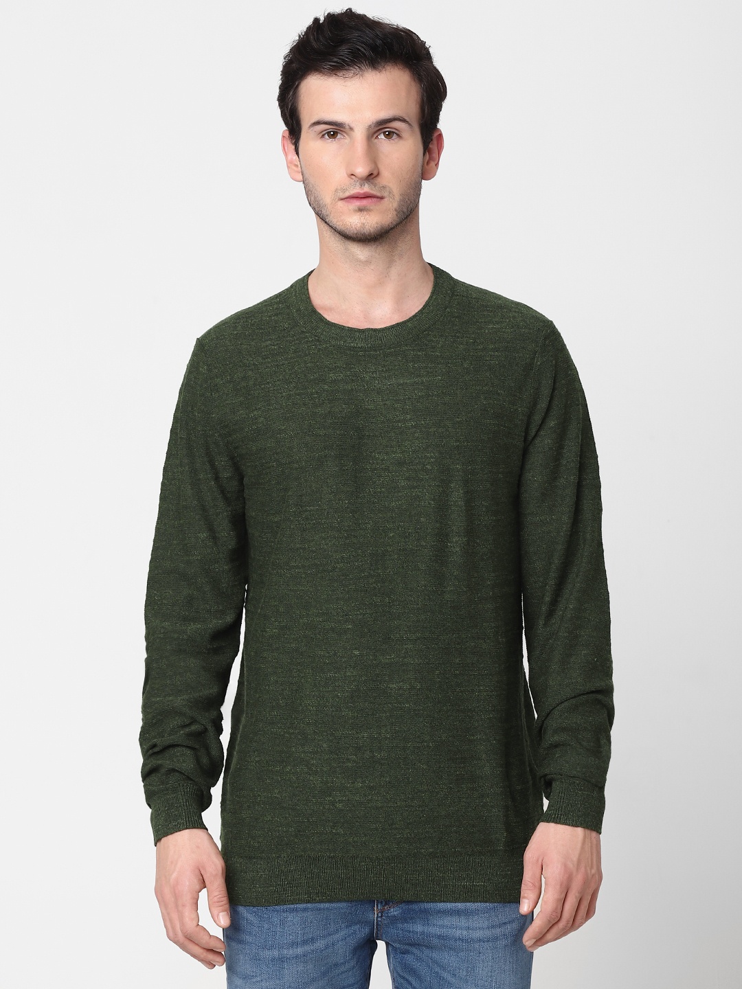 

SELECTED Men Olive Green Sweatshirt