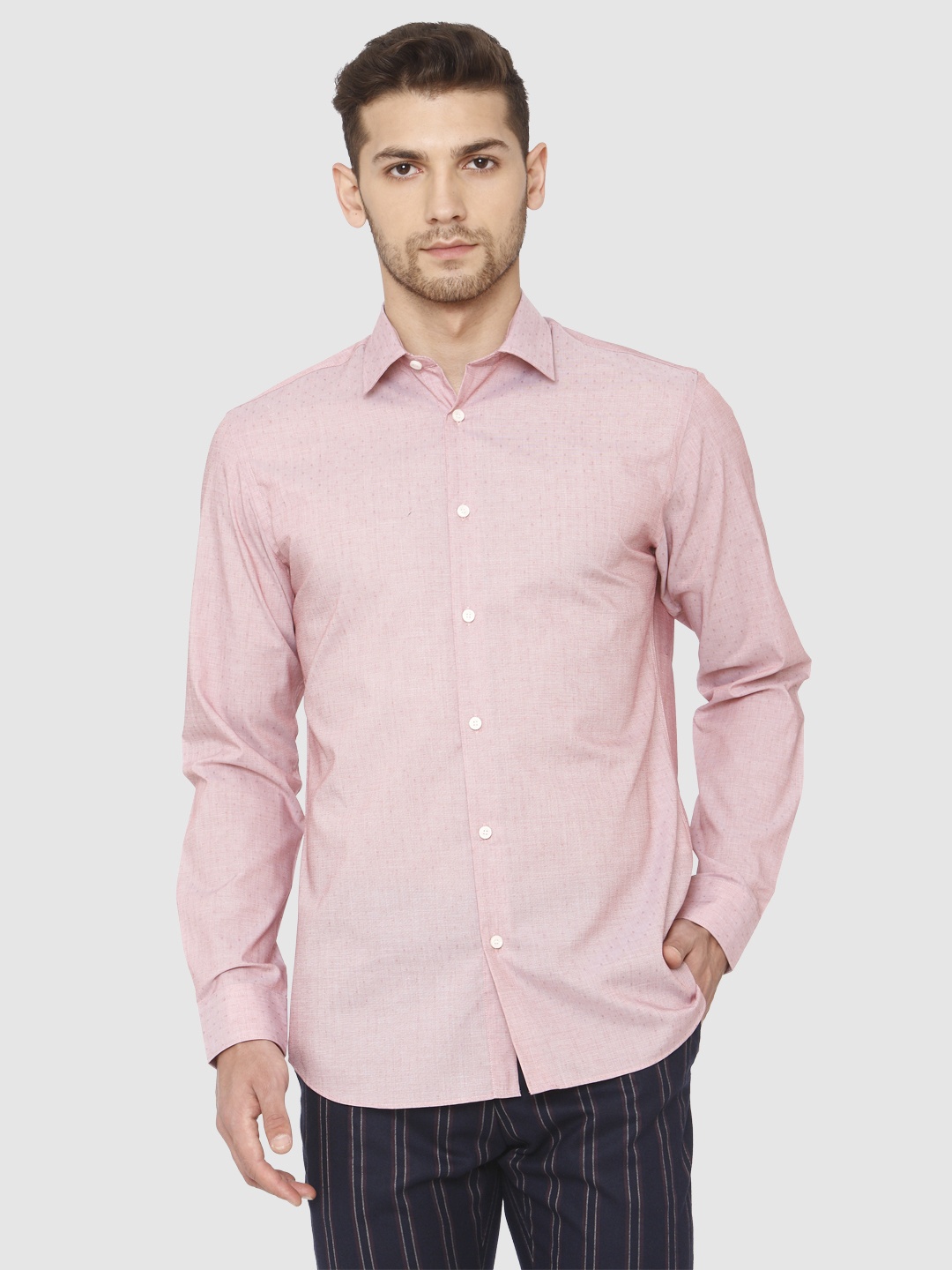 

SELECTED Men Pink Opaque Casual Shirt