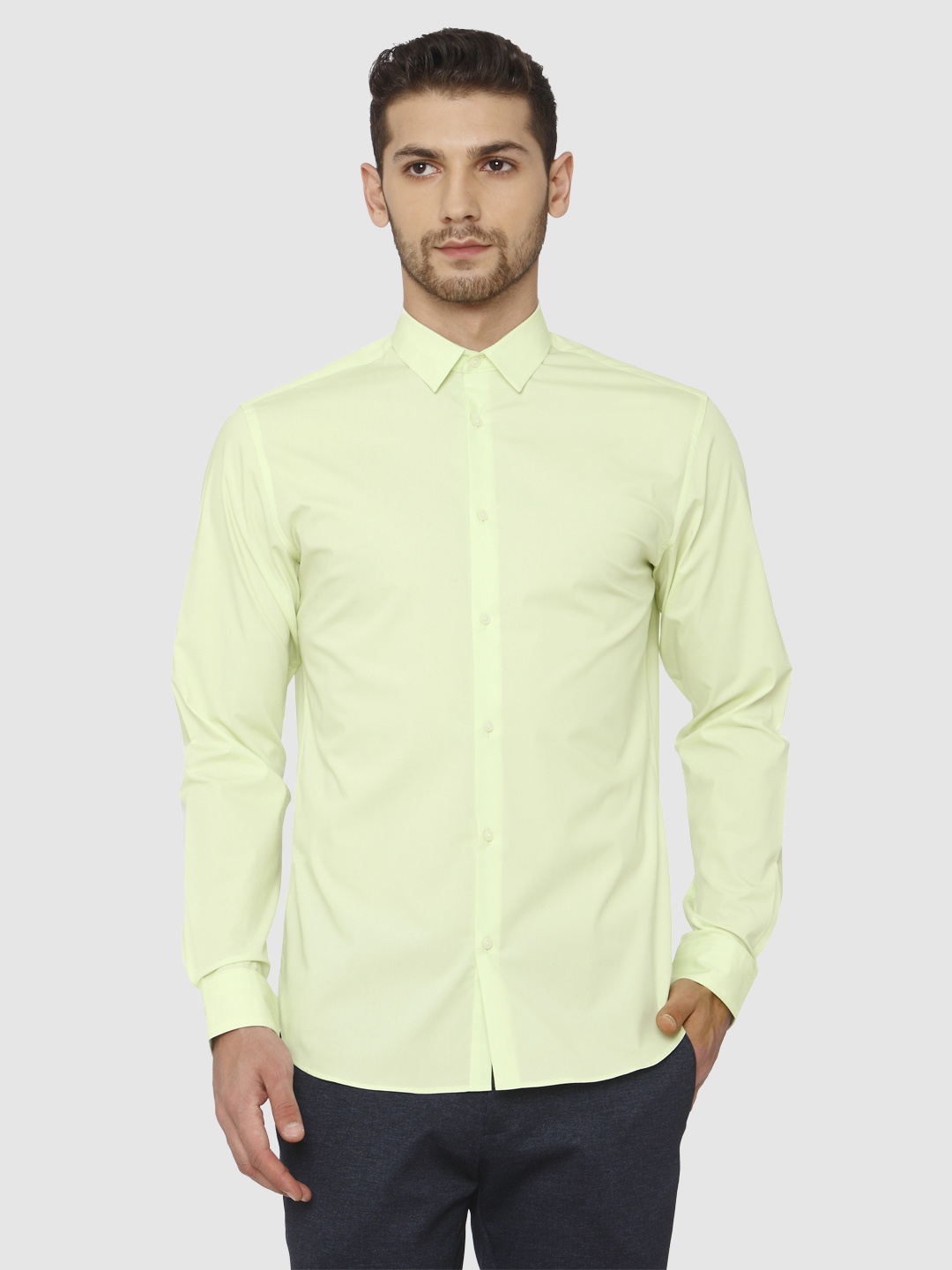 

SELECTED Men Green Slim Fit Opaque Casual Shirt