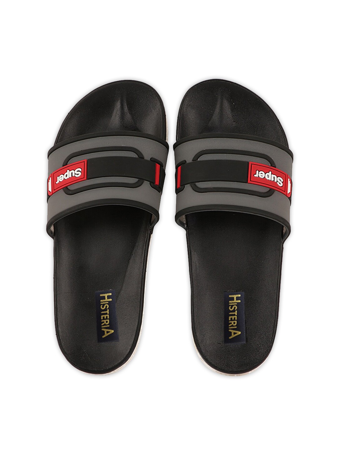 

Histeria Men Black & Red Printed Rubber Sliders