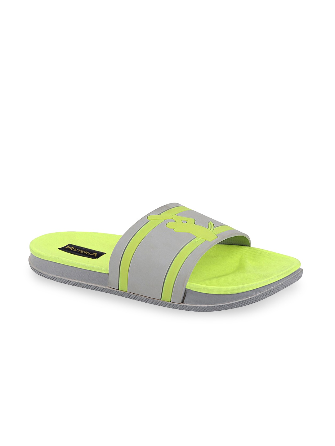 

Histeria Men Green & Grey Printed Rubber Sliders