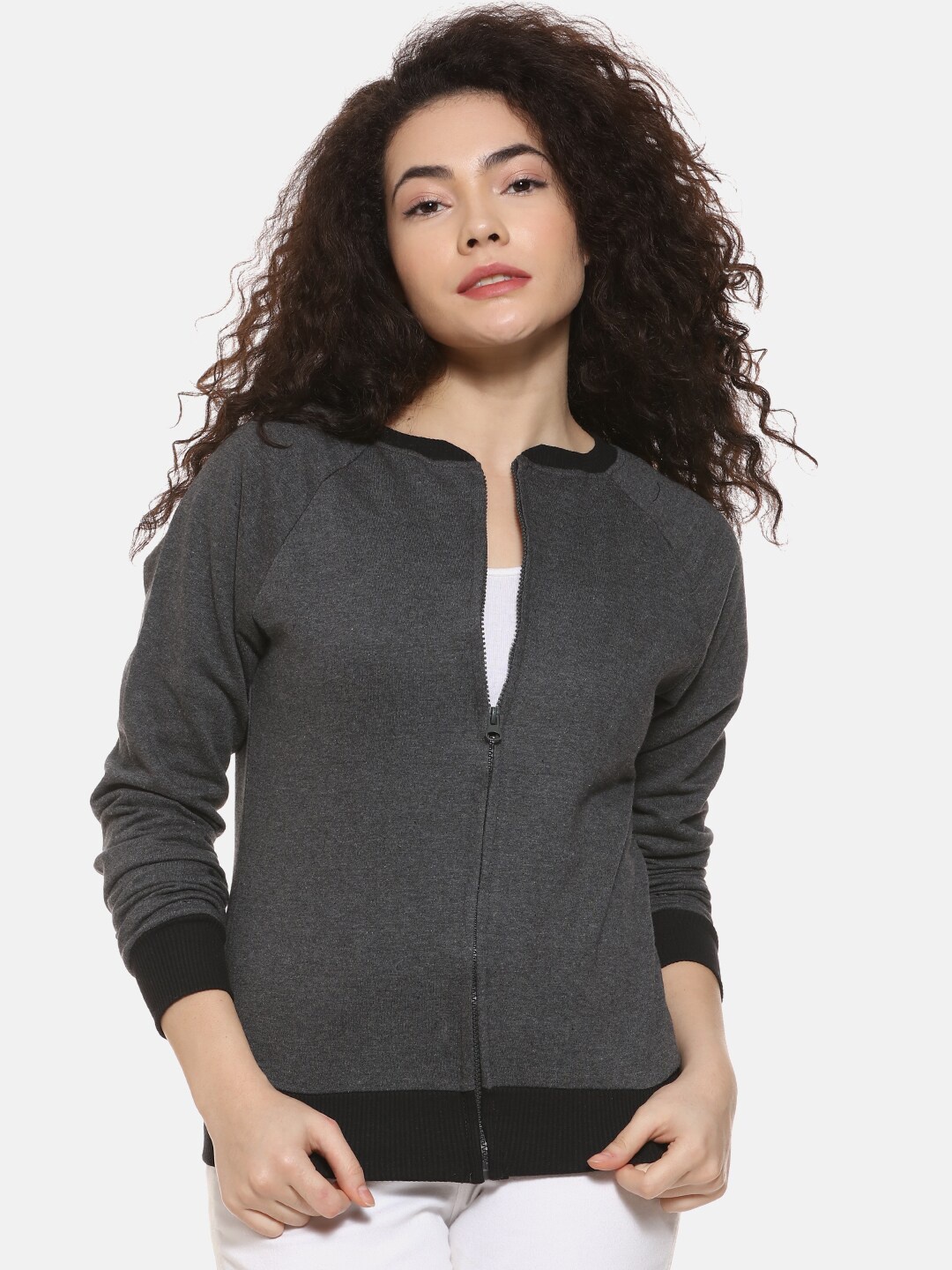 

Campus Sutra Women Charcoal Sweatshirt