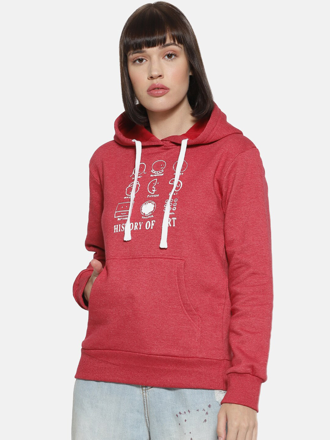 

Campus Sutra Women Maroon Sweatshirt